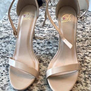 Nude strap heels
